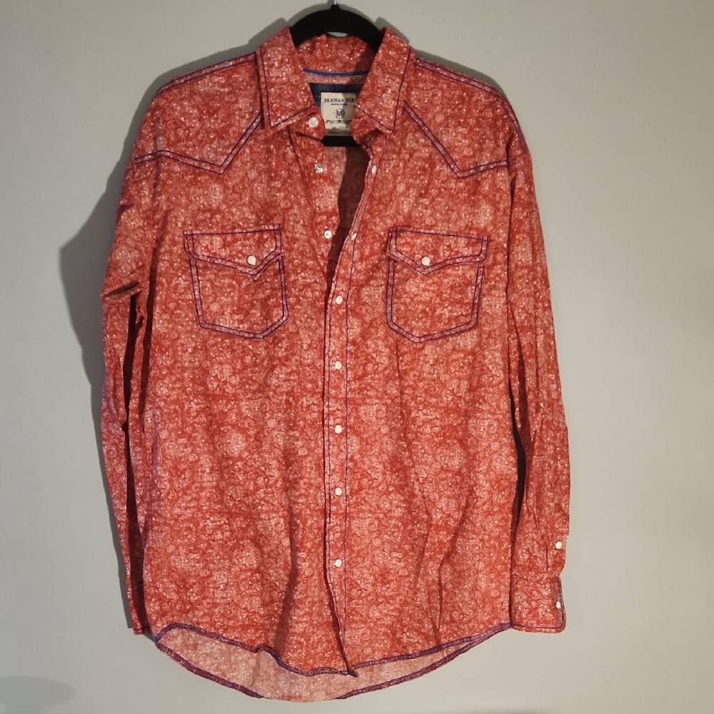 Wrangler Red Casual Button Down Shirt with Vintage Flair